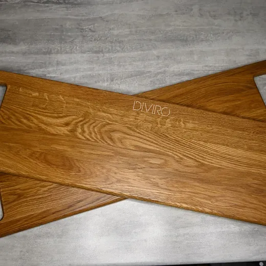 Длинная доска для подачи с ручками, дуб 70×20 см